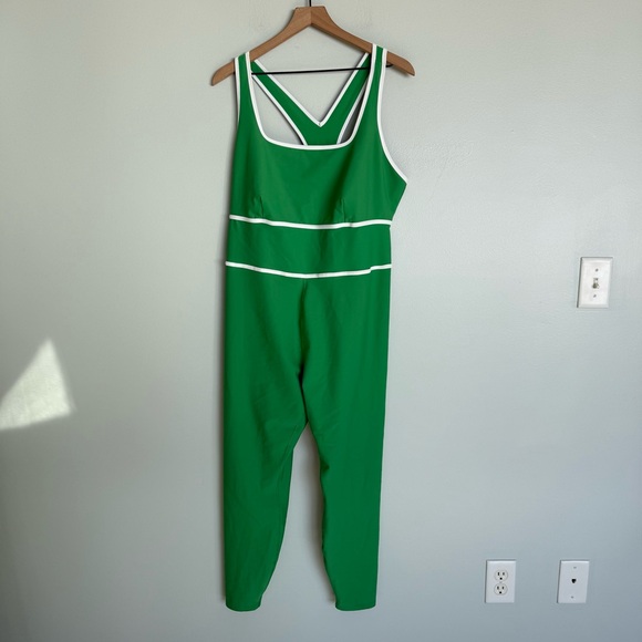 Diane Von Furstenberg For Target Green & White Racerback Full Length Bodysuit - Picture 4 of 6